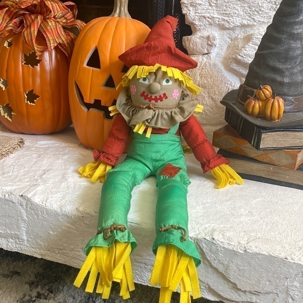 1993 VINTAGE SCARECROW SOFT AUTUMN FALL PLUSH 24"H by International Silver Co.